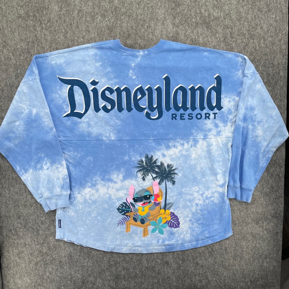 Lilo & Stitch Spirit Jersey Adult 2XL Tie Dye Blue Long Sleeve Disneyland